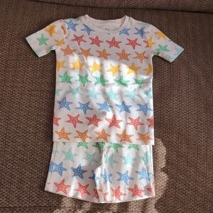 Primary Organic Multicolor Starfish Print Toddler/Kids Pajama Set